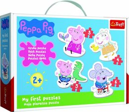 Puzzle pro nejmenší Trefl Baby Prasátko Peppa 4v1 3,4,5,6 dílků v krabici 27x19x6cm 2+