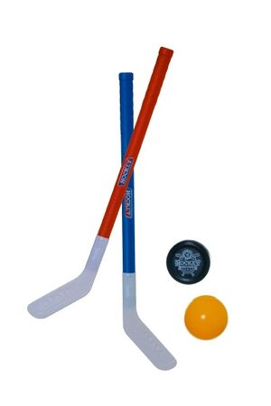 Teddies Hokejka pozemní 2ks plast 72cm + florbalový míček + puk v síťce