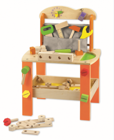 Teddies stůl ponk s nářadím dřevo 38 ks 40x56x28cm v krabici 42x30x13cm