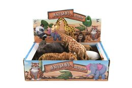 Teddies Zvířátko safari ZOO plast 11-17cm 6ks v boxu