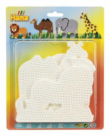 Podložka na zažehlovcí korálky Hama slon,žirafa,lev,velbloud 4ks na kartě 19x24cm