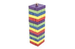 Teddies Jenga věž dřevo 60 ks barevných dílků
