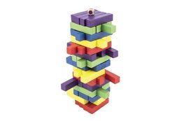 Teddies Jenga věž dřevo 60 ks barevných dílků