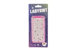 Labyrint s kuličkami hlavolam plast 14x7cm 3 barvy na kartě