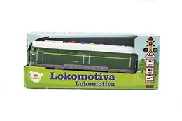 Teddies Lokomotiva/Vlak plast 23cm zelená na baterie se zvukem se světlem v krabičce 27x11x8cm