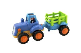 Traktor s vlekem/Buldozer plast 16cm pro nejmenší na setrvačník 6ks v boxu 18m+
