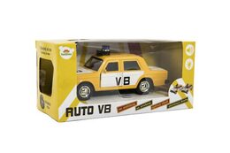 Teddies Policejní auto VB kov/plast 11,5cm na zpětné natažení na baterie se zvukem v krabičce 15x7x7cm