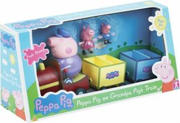 Prasátko Peppa vláček + 3 figurky plast v krabici 35x17x10cm