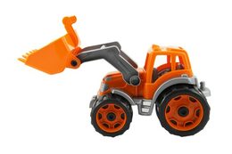 Rappa traktor plastový se lžicí plast na volný chod 2 barvy 17x37x17cm 12m+