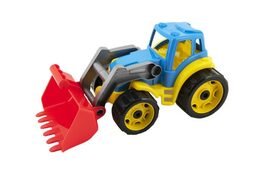 Rappa traktor plastový se lžicí plast na volný chod 2 barvy 17x37x17cm 12m+