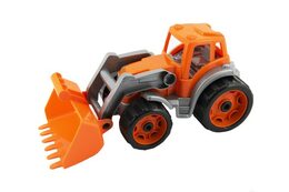 Rappa traktor plastový se lžicí plast na volný chod 2 barvy 17x37x17cm 12m+