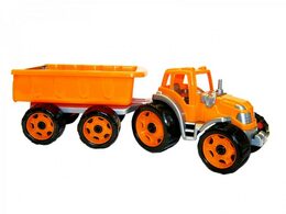 Teddies Traktor s vlekem plast 53cm na volný chod