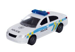 Teddies Auto policie plast 15cm na baterie se zvukem se světlem na setrvačník v krabici 20x11x9cm