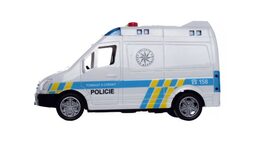 Teddies Auto policie dodávka plast 15cm na setrvačník na baterie se zvukem se světlem v krabici 19x13x9cm