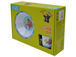 Dětské nádobí sada Krtek plast 3ks v krabici 31x23x8cm 6m+