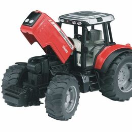 Bruder Traktor MASSEY FERGUSON se sklopným vozem červený