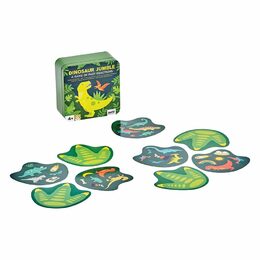 Petit Collage Karetní hra dinosauři poškozená kovová krabička