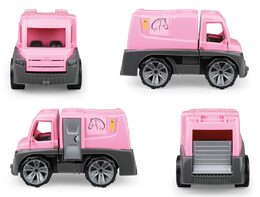 LENA Truxx Auto růžové přeprava koní set se 2 figurkami v krabici