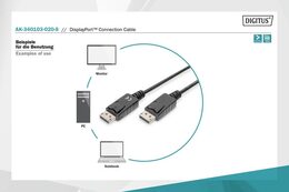 Kabel Digitus Assmann AK-340103-020-S DisplayPort, 2m - černý