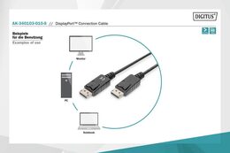 Kabel Digitus Assmann AK-340103-010-S DisplayPort, 1m - černý