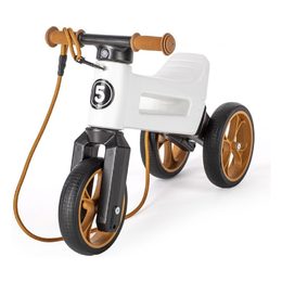Odrážedlo FUNNY WHEELS Rider SuperSport bílé 2v1+popruh, výš. sedla 28/30cm nosn. 25kg 18m+ v krab.