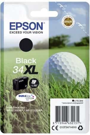 Inkoustová náplň Epson 34XL, 1100 stran - černá