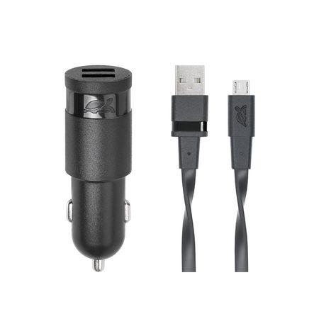 Riva Power 4222 BD1 duální automobilový adaptér  2,4A/2xUSB, černá + micro USB k