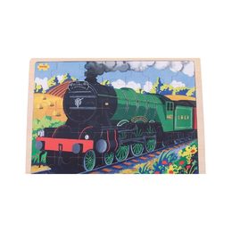 Bigjigs Toys Dřevěné puzzle historický vlak Flying Scotsman 35 dílků