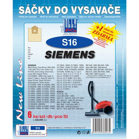 Jolly S 16 (6+1ks) do vysav. SIEMENS, BOSCH