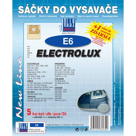 Jolly E 6 (5+1+1ks) do vysav. ELECTROLUX