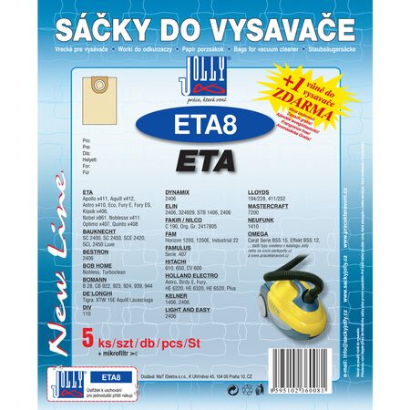 Jolly ETA 8 (5+1ks) do vysav. ETA SÁČEK DO VYSAVAČE