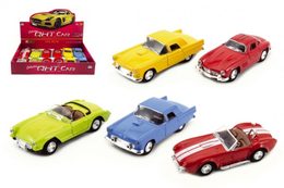 Auto sportovní plast/kov 13cm na zpětné natažení mix druhů 12ks v boxu