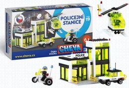 Stavebnice Cheva 19 Policejní stanice plast 335ks v krabici 45x30x5cm