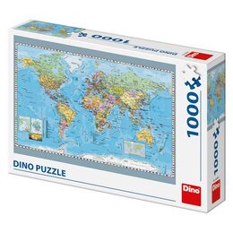 Puzzle Dino Politická mapa světa 66x47cm 1000 dílků v krabici 32x23x7cm