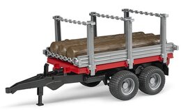 Bruder Traktor Massey Ferguson 7480 s čelním nakladačem a přepravníkem klád