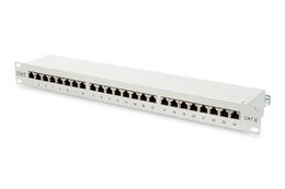 Patch panel STP cat6 24p. 1U, šedý