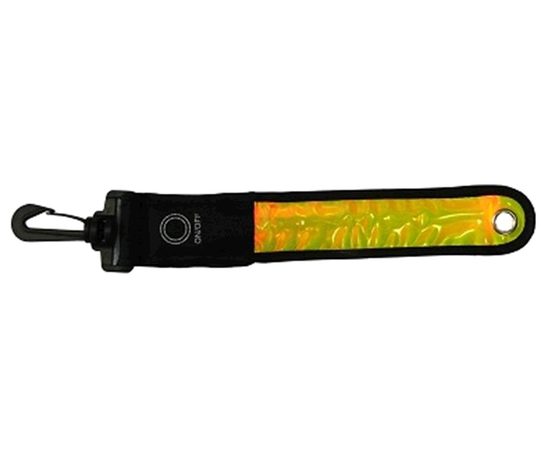Reflexní LED páska žlutá s karabinou