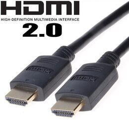 Kabel HDMI 2.0 High Speed + Ethernet, zlacené konektory, 0,5m