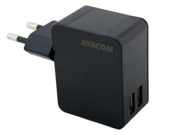 Nabíječka AVACOM NASN-2X34C-KK - neoriginální HomeNOW síťová 3,4A se dvěma výstupy, černá (USB-C kabel)