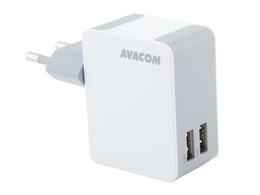 Nabíječka AVACOM NASN-2X34C-WW - neoriginální HomeNOW síťová 3,4A se dvěma výstupy, bílá (USB-C kabel)