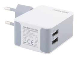 Nabíječka AVACOM NASN-2X34M-WW - neoriginální HomeNOW síťová 3,4A se dvěma výstupy, bílá (micro USB kabel)
