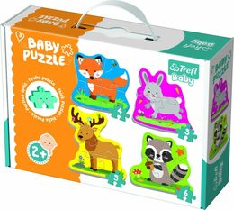 Puzzle baby Trefl Baby Zvířata v lese 4v1 3,4,5,6 dílků v krabici 27x19x6cm 2+