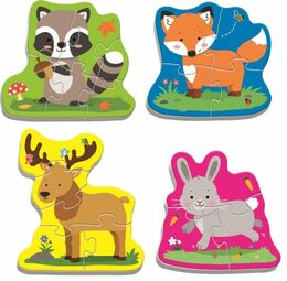 Puzzle baby Trefl Baby Zvířata v lese 4v1 3,4,5,6 dílků v krabici 27x19x6cm 2+