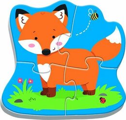 Puzzle baby Trefl Baby Zvířata v lese 4v1 3,4,5,6 dílků v krabici 27x19x6cm 2+