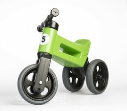 Teddies Funny Wheels Sport 2v1 zelené s gumovými koly v krabici