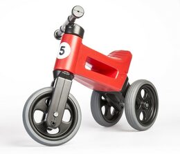 Teddies Funny Wheels Sport 2v1 červené s gumovými koly v krabici