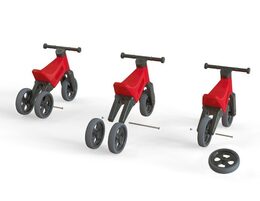 Teddies Funny Wheels Sport 2v1 červené s gumovými koly v krabici