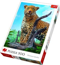 Puzzle Trefl Divoký Leopard 500 dílků 34x48cm v krabici 40x27x4,5cm
