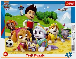 Puzzle deskové Trefl deskové Paw Patrol/Tlapková patrola na stopě 25 dílků 37x29cm ve fólii 16ks v boxu