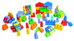 Kostky stavebnice Middle Block plast 240ks v plastovém boxu 59x35x39cm Wader